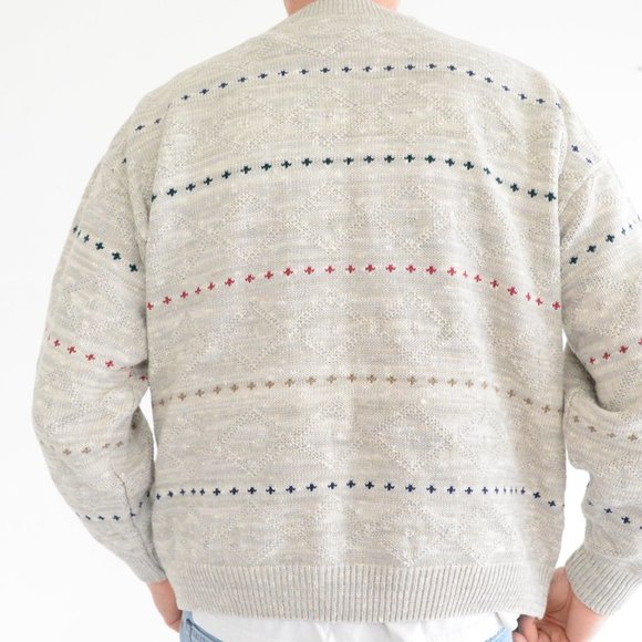 Vintage Great Lakes Crewneck Sweater - Taupe -  Large - Picture 5 of 13